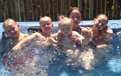 J'onn, Cory, Clara holding Eva, Presley